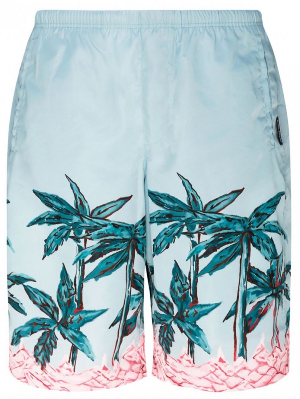 Palm Angels - Light Blue Graphic Print Swim Shorts